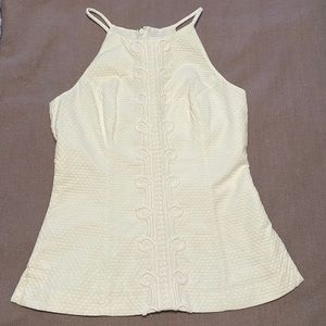 Lilly Pulitzer while brocade top